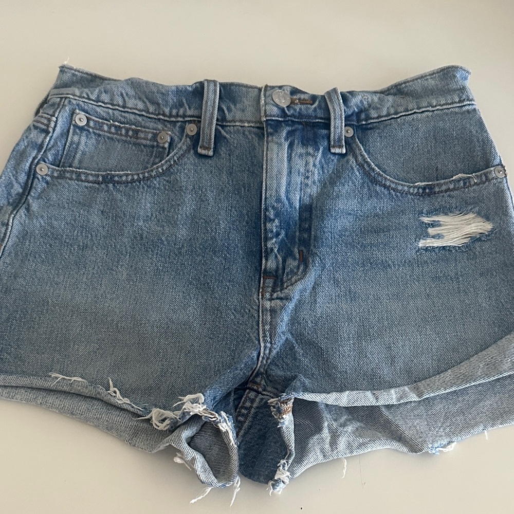 Madewell Blue Jean Shorts Distressed High-Waisted